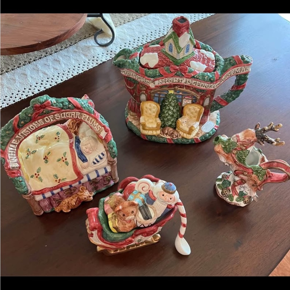 Fitz and Floyd Christmas Tea Set